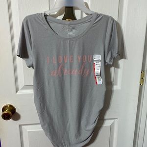 Time and Tru maternity short sleeve fitted shirt; size Small(4-6)